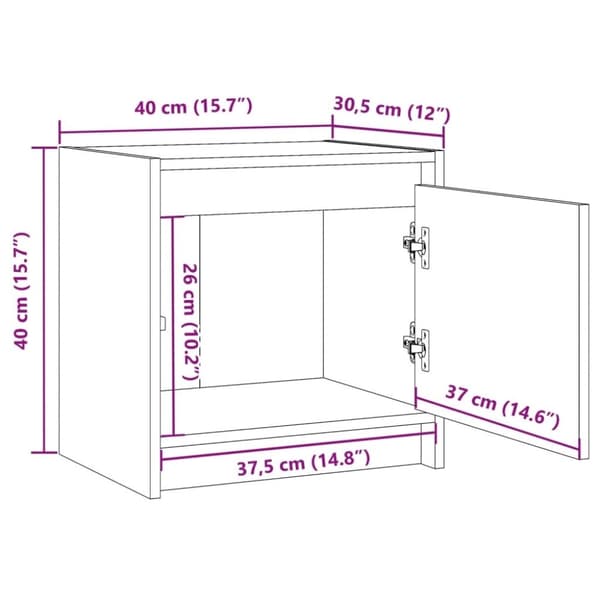vidaXL Nattbord 2 stk honningbrun 40x30,5x40 cm heltre furu
