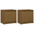 Miniatyrbilde 1 av 11: vidaXL Nattbord 2 stk honningbrun 40x30,5x40 cm heltre furu