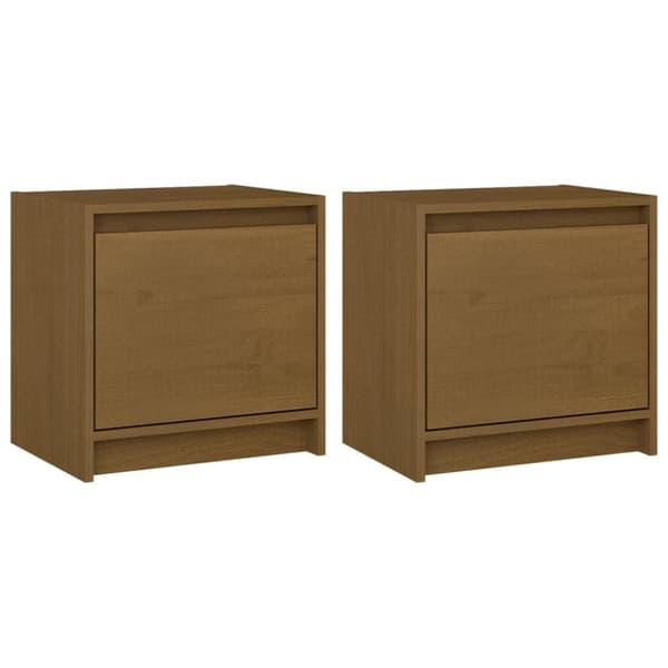 vidaXL Nattbord 2 stk honningbrun 40x30,5x40 cm heltre furu