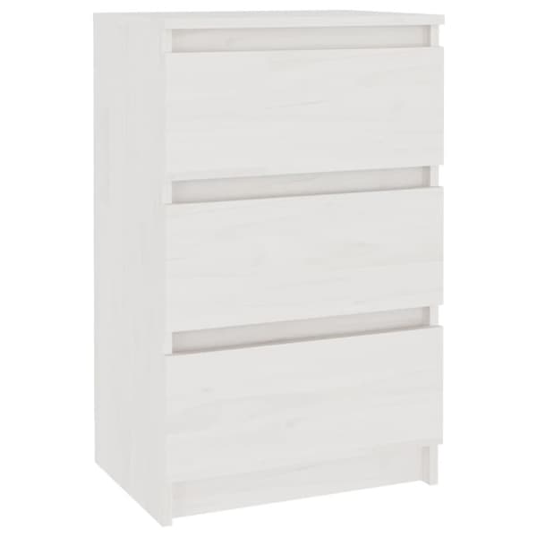 vidaXL Nattbord hvit 40x29,5x64 cm heltre furu