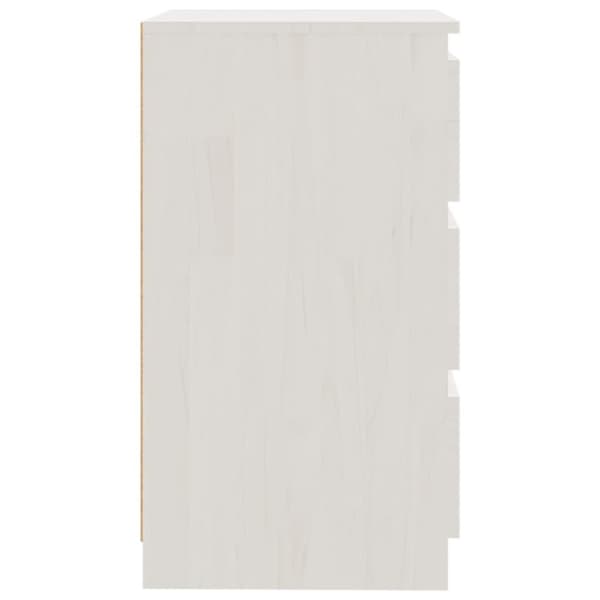 vidaXL sengeskab 60x36x64 cm massivt fyrretræ hvid
