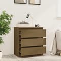 Miniatyrbilde 3 av 11: vidaXL Nattbord honningbrun 60x36x64 cm heltre furu