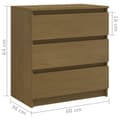 Miniatyrbilde 8 av 11: vidaXL Nattbord honningbrun 60x36x64 cm heltre furu