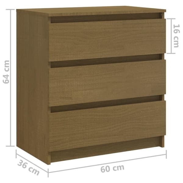 vidaXL Nattbord honningbrun 60x36x64 cm heltre furu