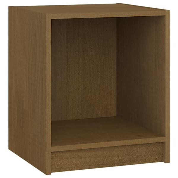 vidaXL sengeskab 35,5x33,5x41,5 cm massivt fyrretræ honningbrun