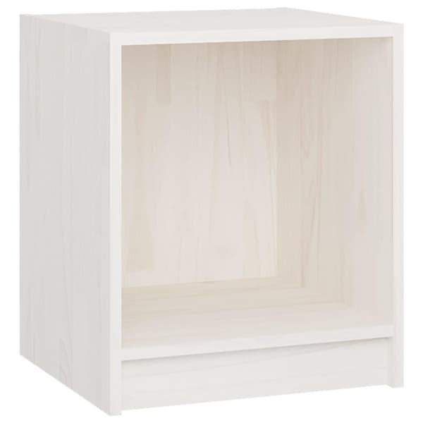 vidaXL sengeskabe 2 stk. 35,5x33,5x41,5 cm massivt fyrretræ hvid
