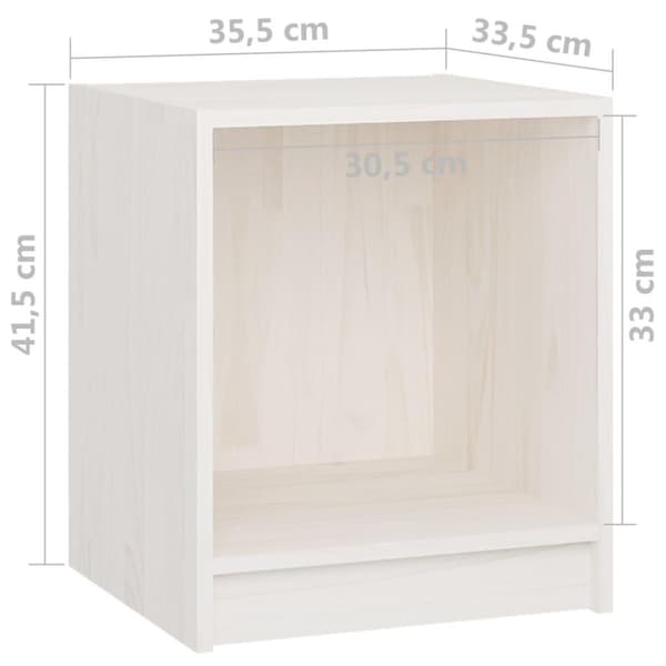 vidaXL sengeskabe 2 stk. 35,5x33,5x41,5 cm massivt fyrretræ hvid