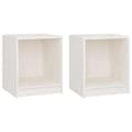 Miniatyrbillede 1 af 10: vidaXL sengeskabe 2 stk. 35,5x33,5x41,5 cm massivt fyrretræ hvid