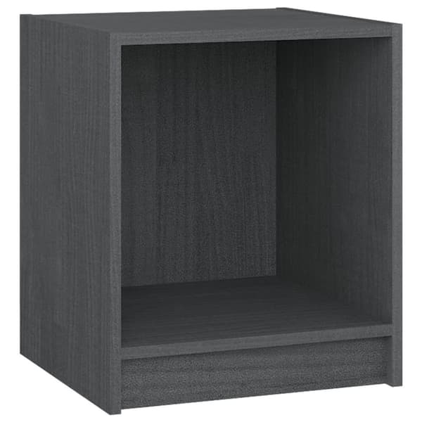 vidaXL sengeskabe 2 stk. 35,5x33,5x41,5 cm massivt fyrretræ grå