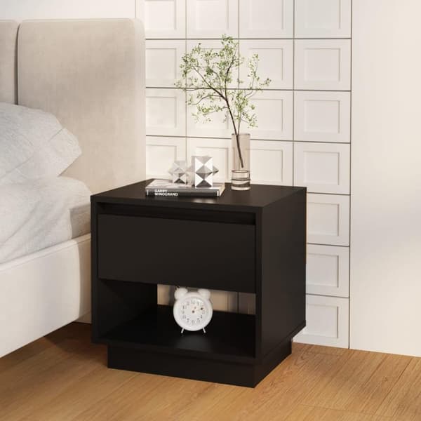 vidaXL sengeborde 2 stk. 45x34x44 cm spånplade sort