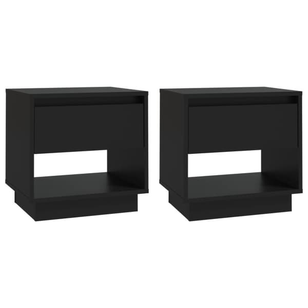 vidaXL sengeborde 2 stk. 45x34x44 cm spånplade sort
