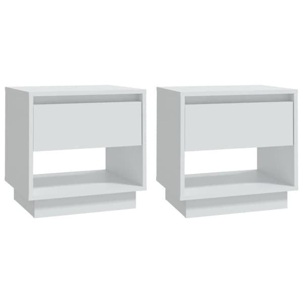 vidaXL sengeborde 2 stk. 45x34x44 cm spånplade hvid