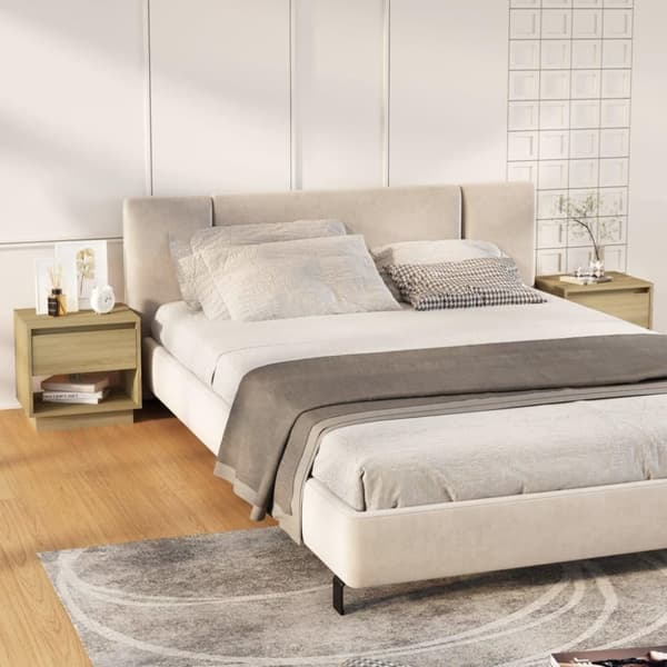 vidaXL Nattbord 2 stk sonoma eik 45x34x44 cm sponplate