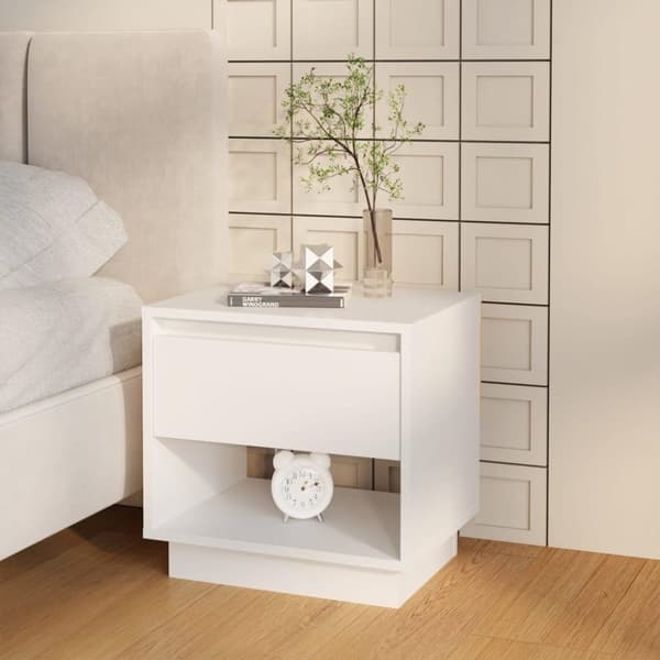 vidaXL sengebord 45x34x44 cm spånplade hvid