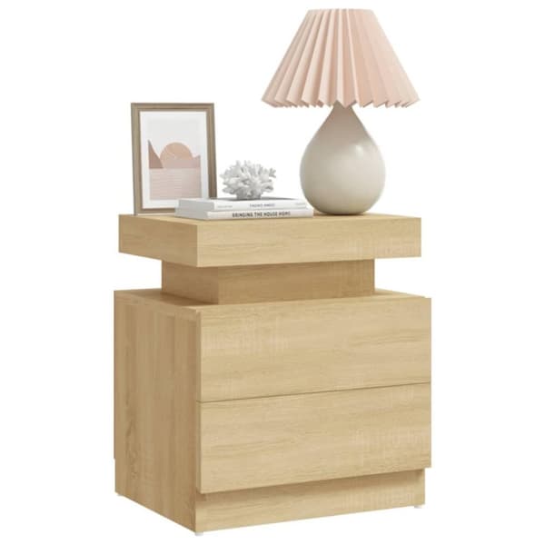 vidaXL Yöpöytä Sonoma-tammi 45x35x52 cm lastulevy