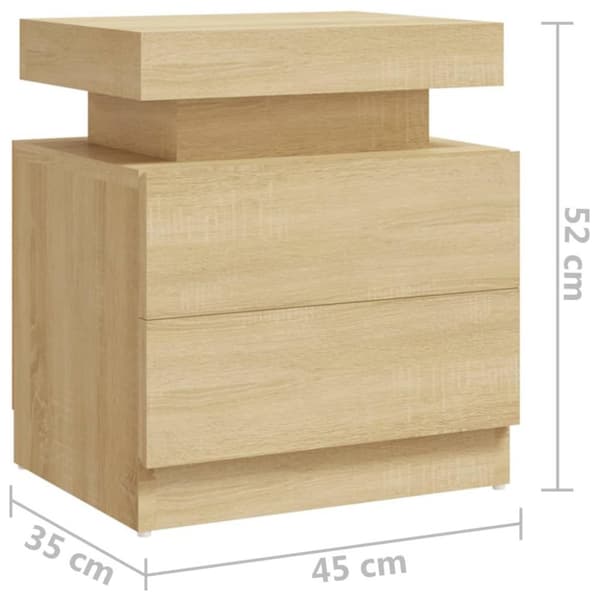vidaXL Yöpöytä Sonoma-tammi 45x35x52 cm lastulevy