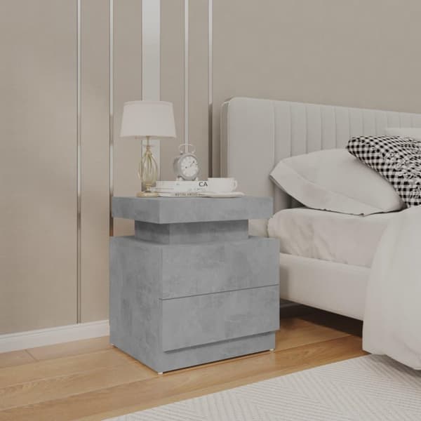 vidaXL Sängbord betonggrå 45x35x52 cm spånskiva
