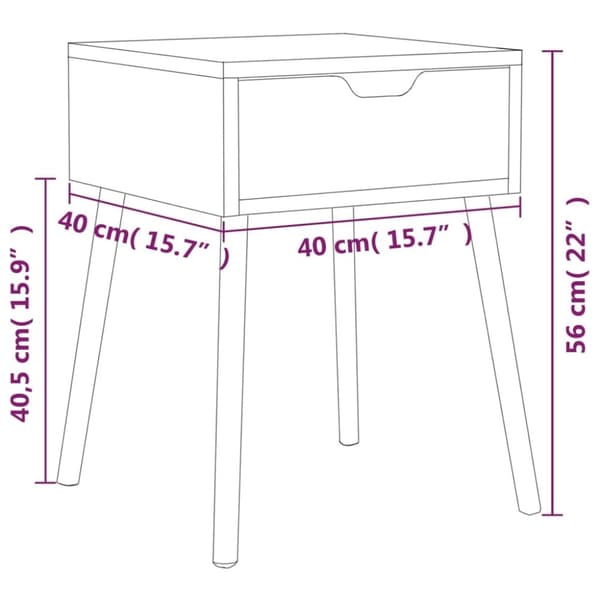 vidaXL Sängbord 2 st vit högglans 40x40x56 cm spånskiva