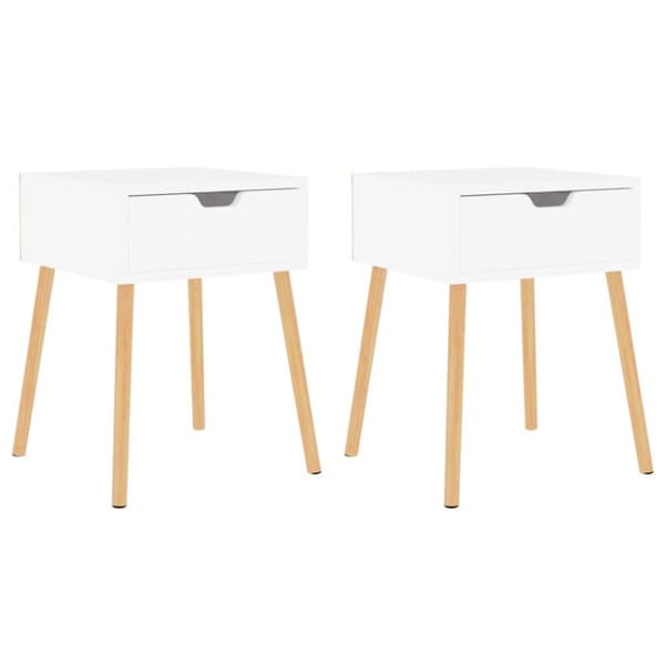 vidaXL sengeborde 2 stk. 40x40x56 cm spånplade hvid