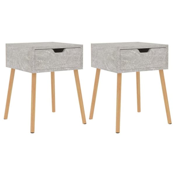 vidaXL sengeborde 2 stk. 40x40x56 cm spånplade betongrå