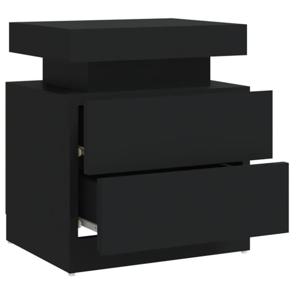 vidaXL sengeskab 45x35x52 cm spånplade sort