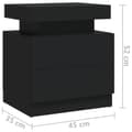 Miniatyrbillede 7 af 10: vidaXL sengeskab 45x35x52 cm spånplade sort