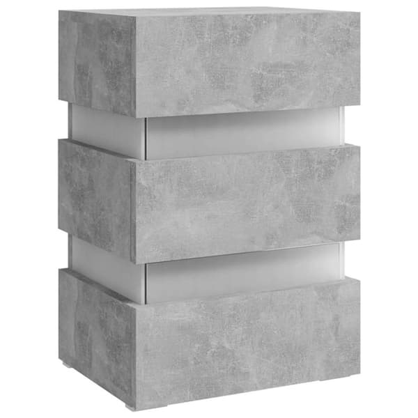 vidaXL LED-nattbord betonggrå 45x35x67 cm konstruert tre
