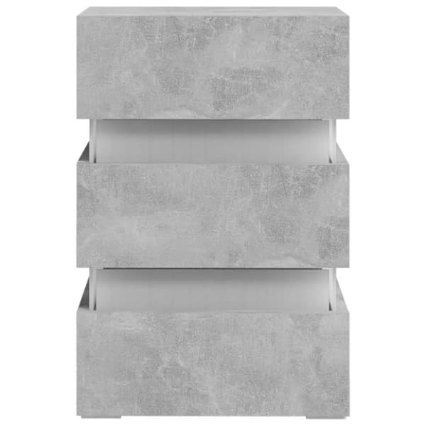 vidaXL LED-nattbord betonggrå 45x35x67 cm konstruert tre