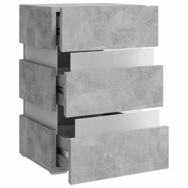 vidaXL LED-nattbord betonggrå 45x35x67 cm konstruert tre