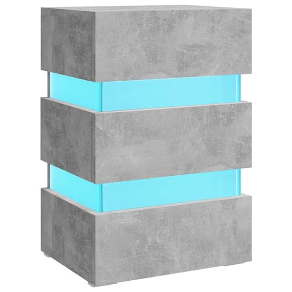 vidaXL LED-nattbord betonggrå 45x35x67 cm konstruert tre