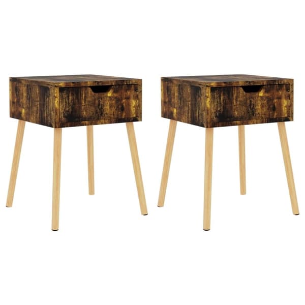 vidaXL Nattbord 2 stk røkt eik 40x40x56 cm sponplate