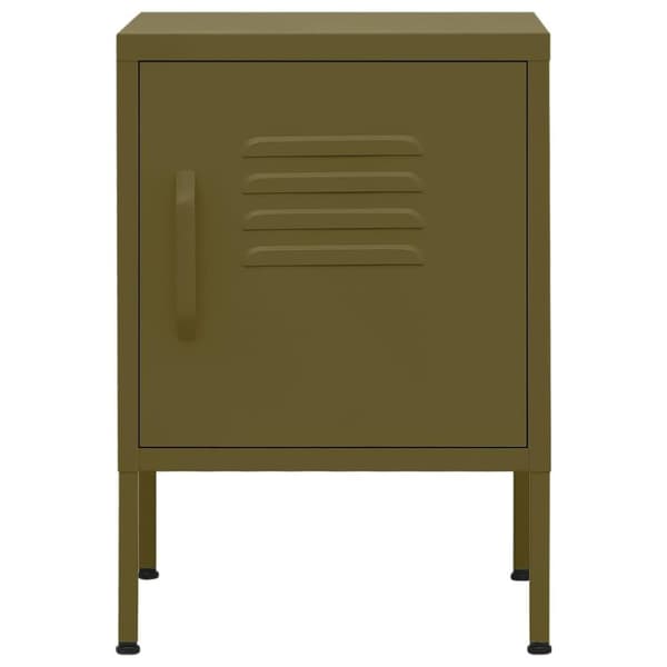 vidaXL natborde 2 stk. 35x35x51 cm stål olivengrøn