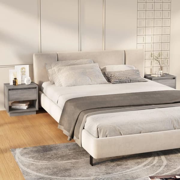 vidaXL Yöpöydät 2 kpl harmaa Sonoma 45x34x44 cm lastulevy