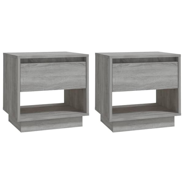 vidaXL Yöpöydät 2 kpl harmaa Sonoma 45x34x44 cm lastulevy