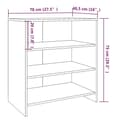 Pikkukuva 7 / 9: vidaXL Senkki betoninharmaa 70x40,5x75 cm lastulevy