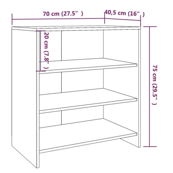 vidaXL Senkki betoninharmaa 70x40,5x75 cm lastulevy