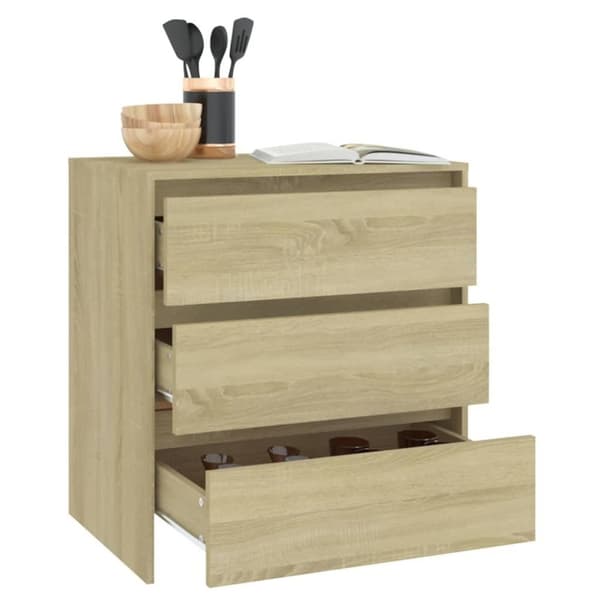 vidaXL Skänk sonoma-ek 70x41x75 cm spånskiva