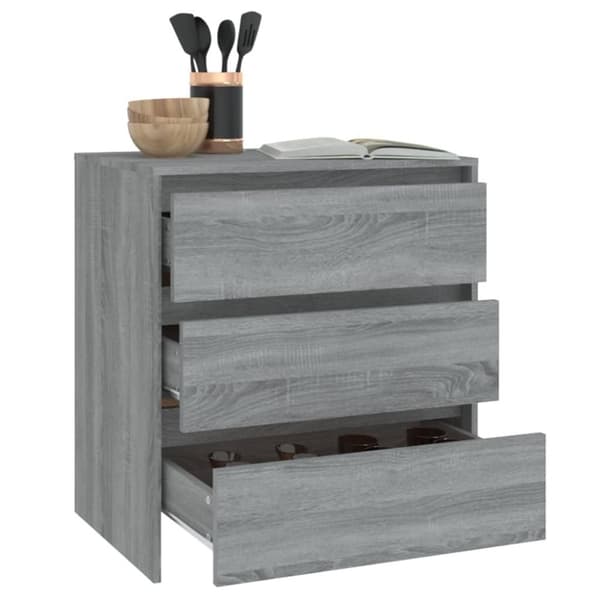 vidaXL skænk 70x41x75 cm spånplade grå sonoma-eg