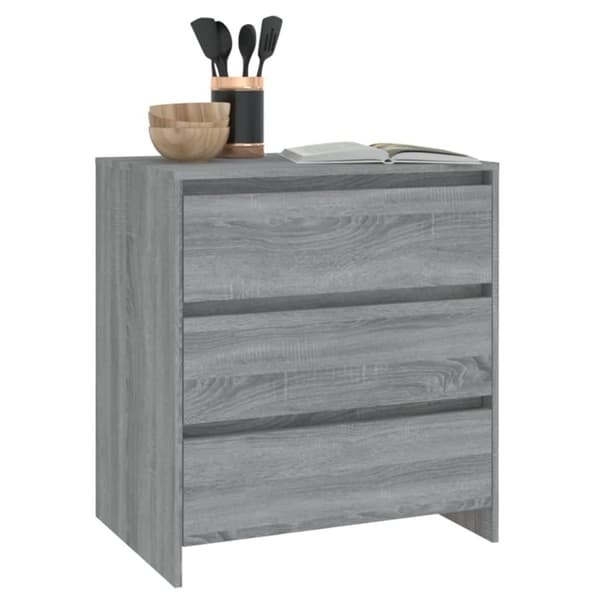 vidaXL skænk 70x41x75 cm spånplade grå sonoma-eg
