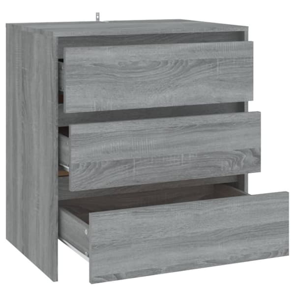 vidaXL skænk 70x41x75 cm spånplade grå sonoma-eg