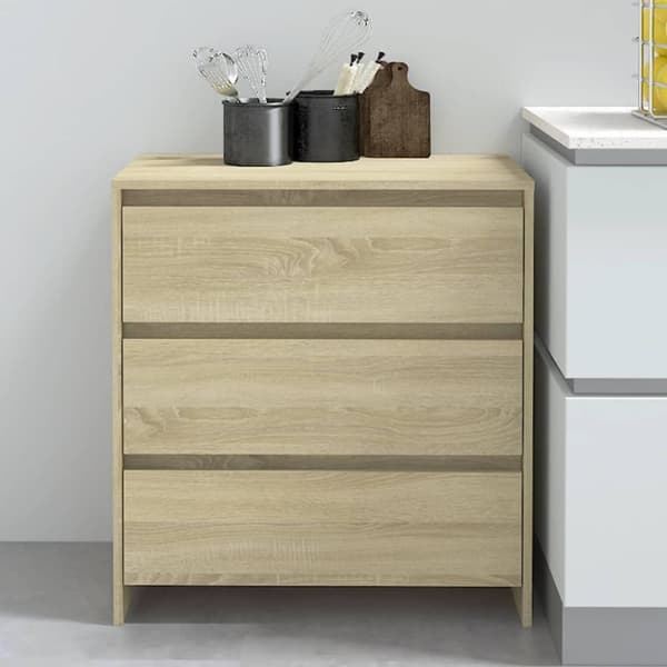 vidaXL skænk 70x41x75 cm spånplade sonoma-eg