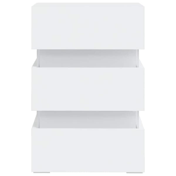 vidaXL Yöpöytä LED-valoilla valkoinen 45x35x67 cm tekninen puu