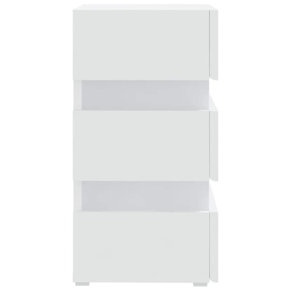 vidaXL Yöpöytä LED-valoilla valkoinen 45x35x67 cm tekninen puu