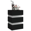 Miniatyrbilde 3 av 11: vidaXL LED-nattbord svart 45x35x67 cm konstruert tre