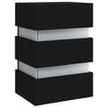 Miniatyrbilde 4 av 11: vidaXL LED-nattbord svart 45x35x67 cm konstruert tre
