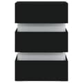 Miniatyrbilde 5 av 11: vidaXL LED-nattbord svart 45x35x67 cm konstruert tre