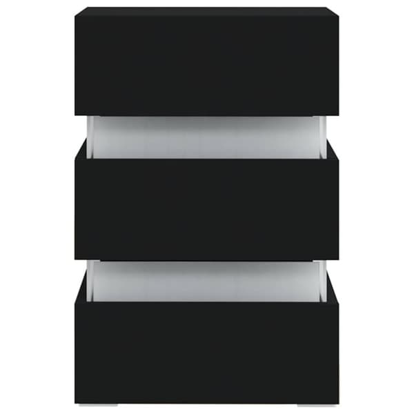 vidaXL LED-nattbord svart 45x35x67 cm konstruert tre