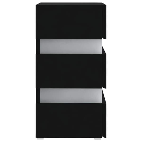 vidaXL LED-nattbord svart 45x35x67 cm konstruert tre