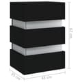 Miniatyrbilde 9 av 11: vidaXL LED-nattbord svart 45x35x67 cm konstruert tre