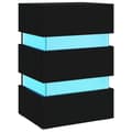 Miniatyrbilde 2 av 11: vidaXL LED-nattbord svart 45x35x67 cm konstruert tre